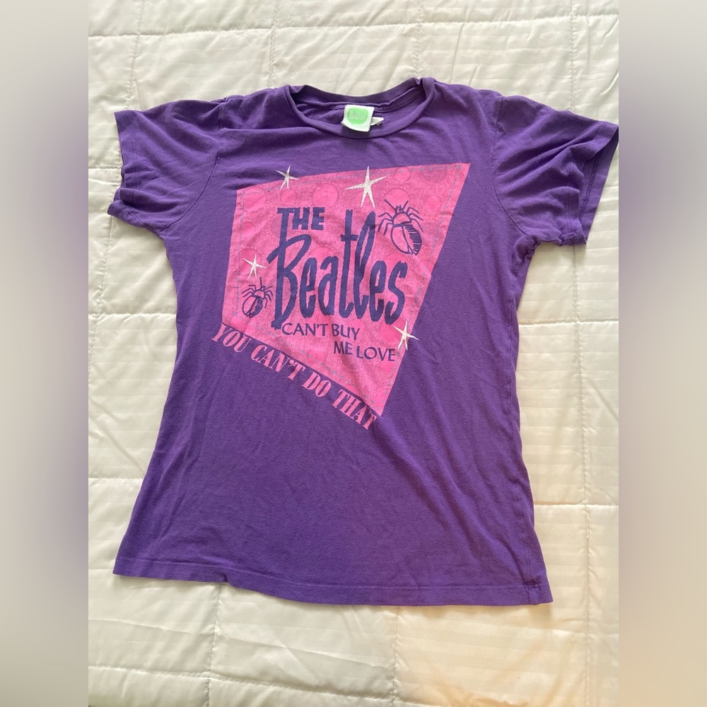 The Beatles Band T-Shirt in Purple and Pink